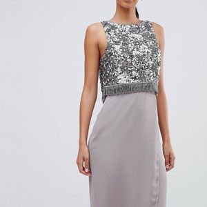 Sequin pencil midi dress